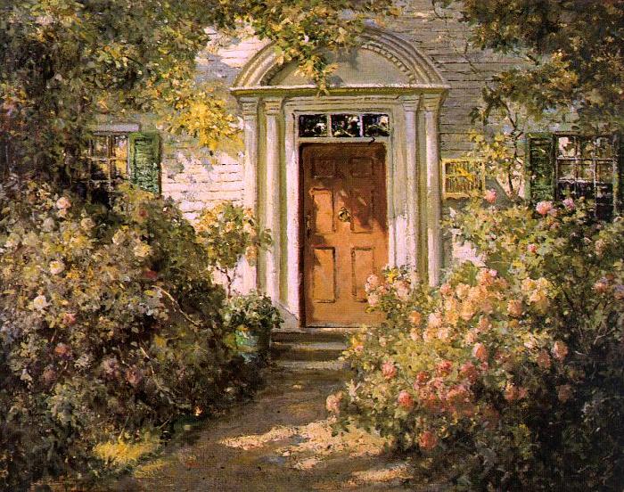 Abbott Fuller Graves Grandmother's Doorway Sweden oil painting art